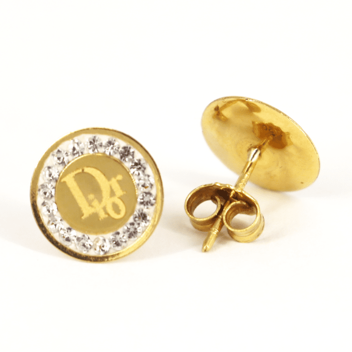 18ky Dior CZ Stud Earrings - Image 1